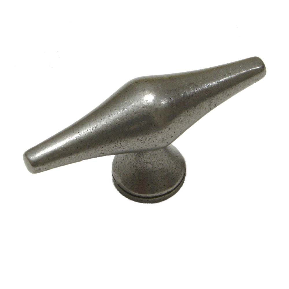 Cast Iron 3 3/8" Long Contoured Knob in Natural Iron