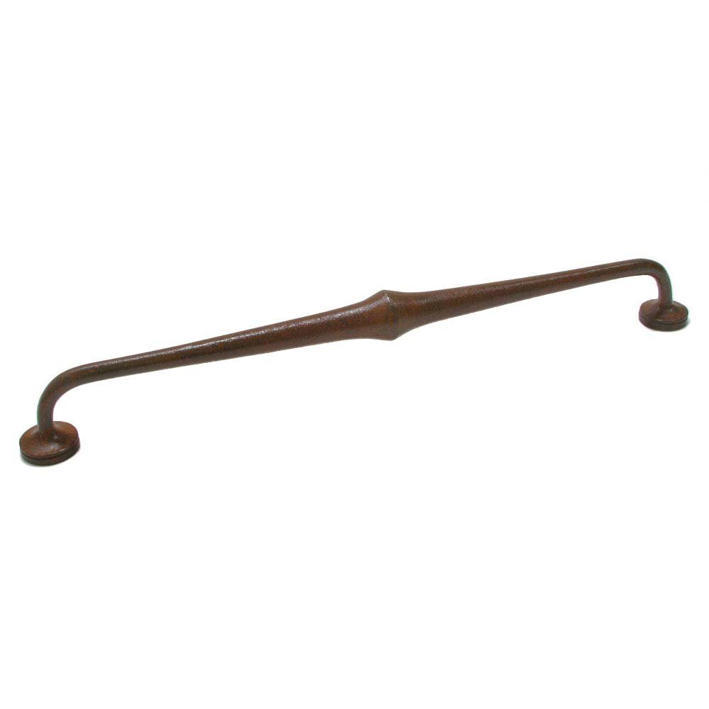 Cast Iron 12 5/8" Centers Contoured Oversized Pull in Rust