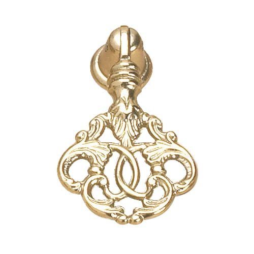 Solid Brass 1 5/16" Long Intertwined Fronds Inspired Pendant Pull in Brass
