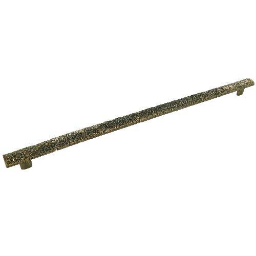 Cast Iron 18" Centers Floral Embossed Oversized Bar Pull in English Bronze