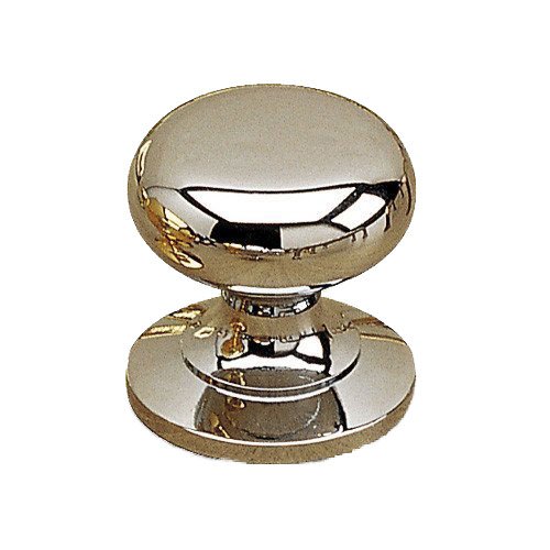 Solid Brass 1 1/4" Diameter Round Knob with Large Base in Chrome