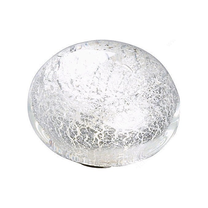 1 7/8" Diameter Knob in Clear and White Glass