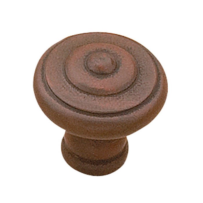 1" Diameter Beaded Knob in Antique Rust