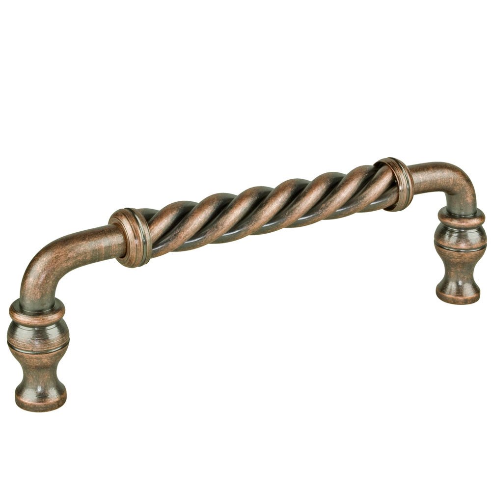 6" Centers Twisted Pull in Antique Copper