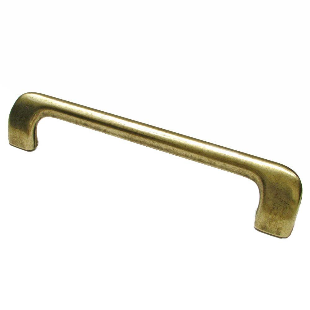 Solid Brass 6 1/4" Centers Off-Set Handle in Floral Brass