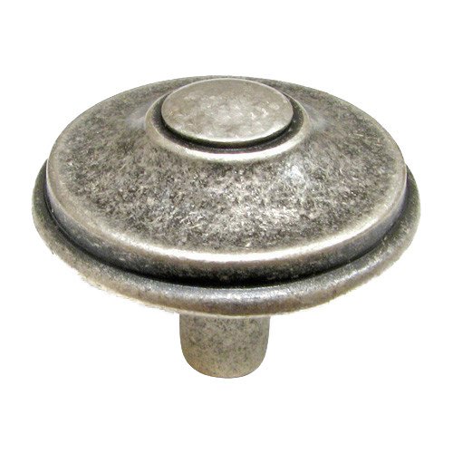 Solid Brass 1 1/4" Diameter Beaded Knob in Old Silver