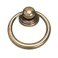 Solid Brass 1 1/4" Diameter Round Ring Pull in Burnished Brass