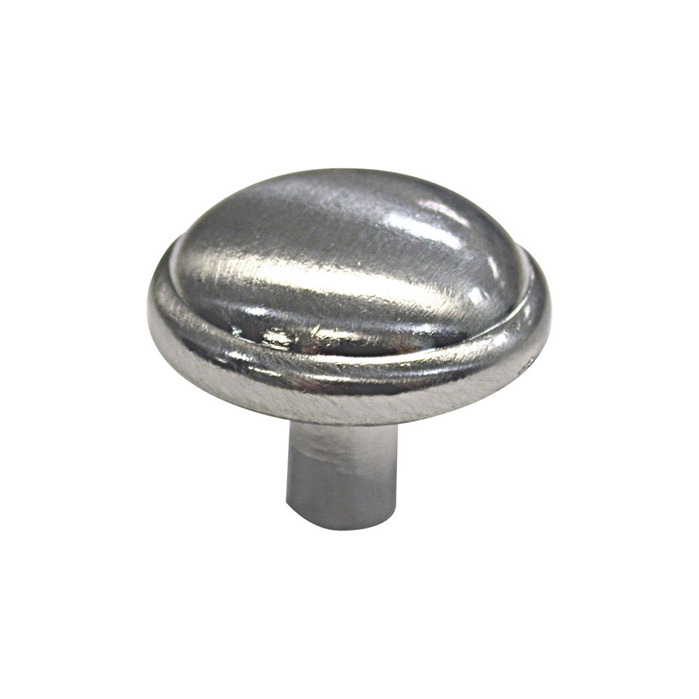 1 1/8" Diameter Dome Knob with Edge in Brushed Nickel