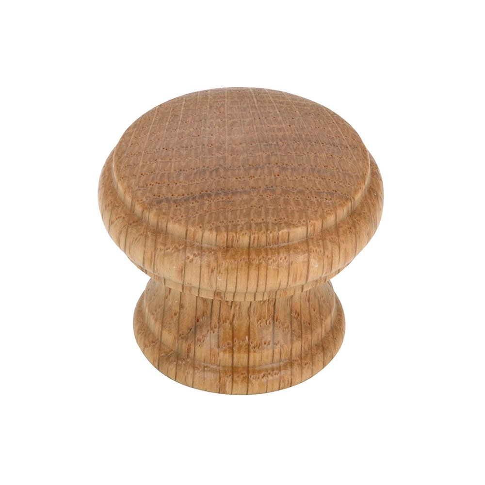 1 3/8" Round Wood Knob In Oak Natural
