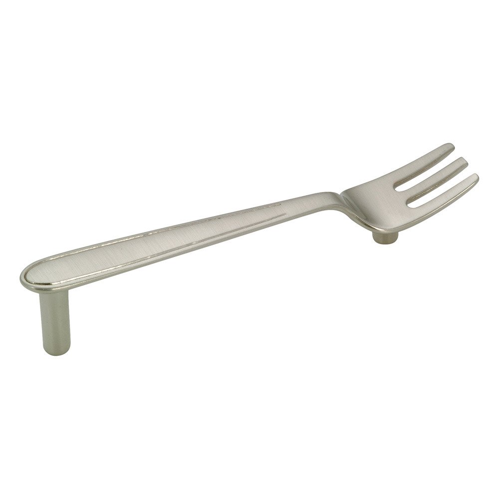 3 3/4" Centers Fork Bar Pull in Brushed Nickel