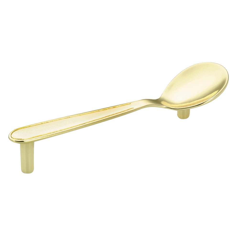 3 3/4" Centers Spoon Bar Pull in Brass