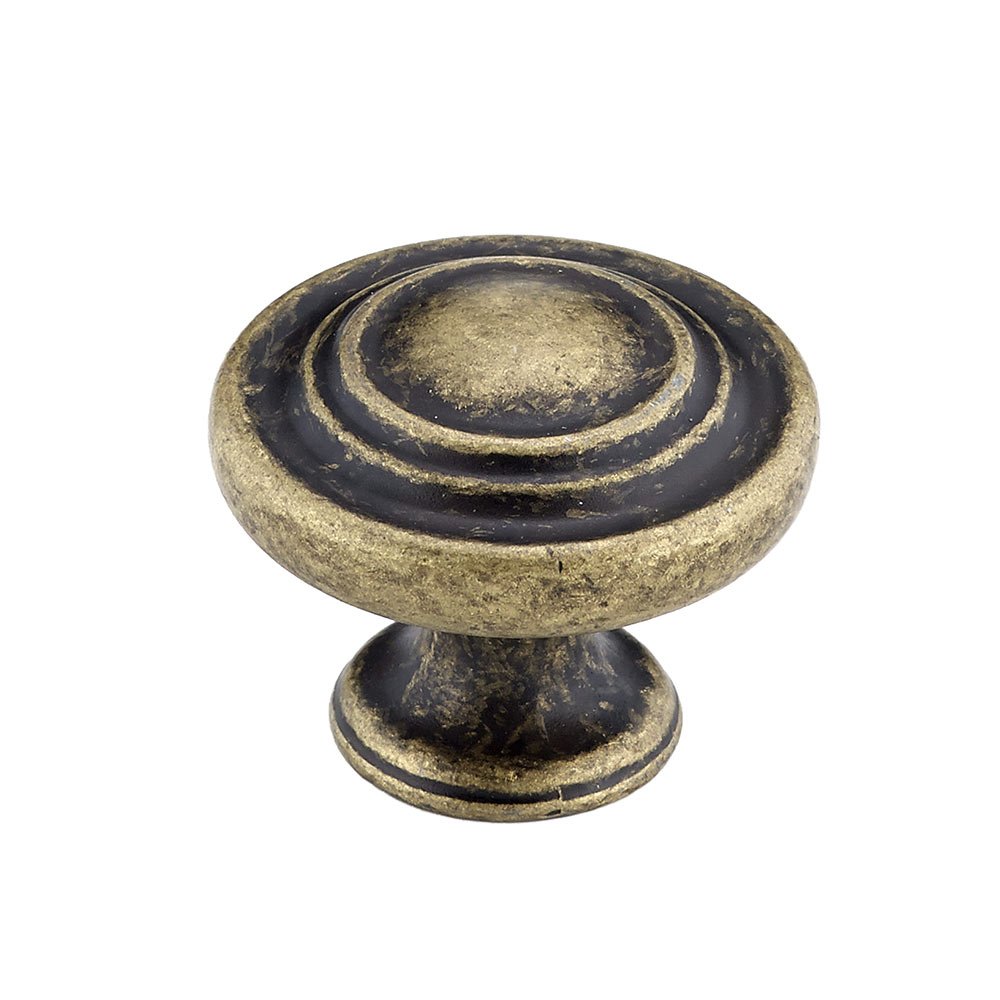 1 3/8" Diameter Button Knob in Burnished Brass
