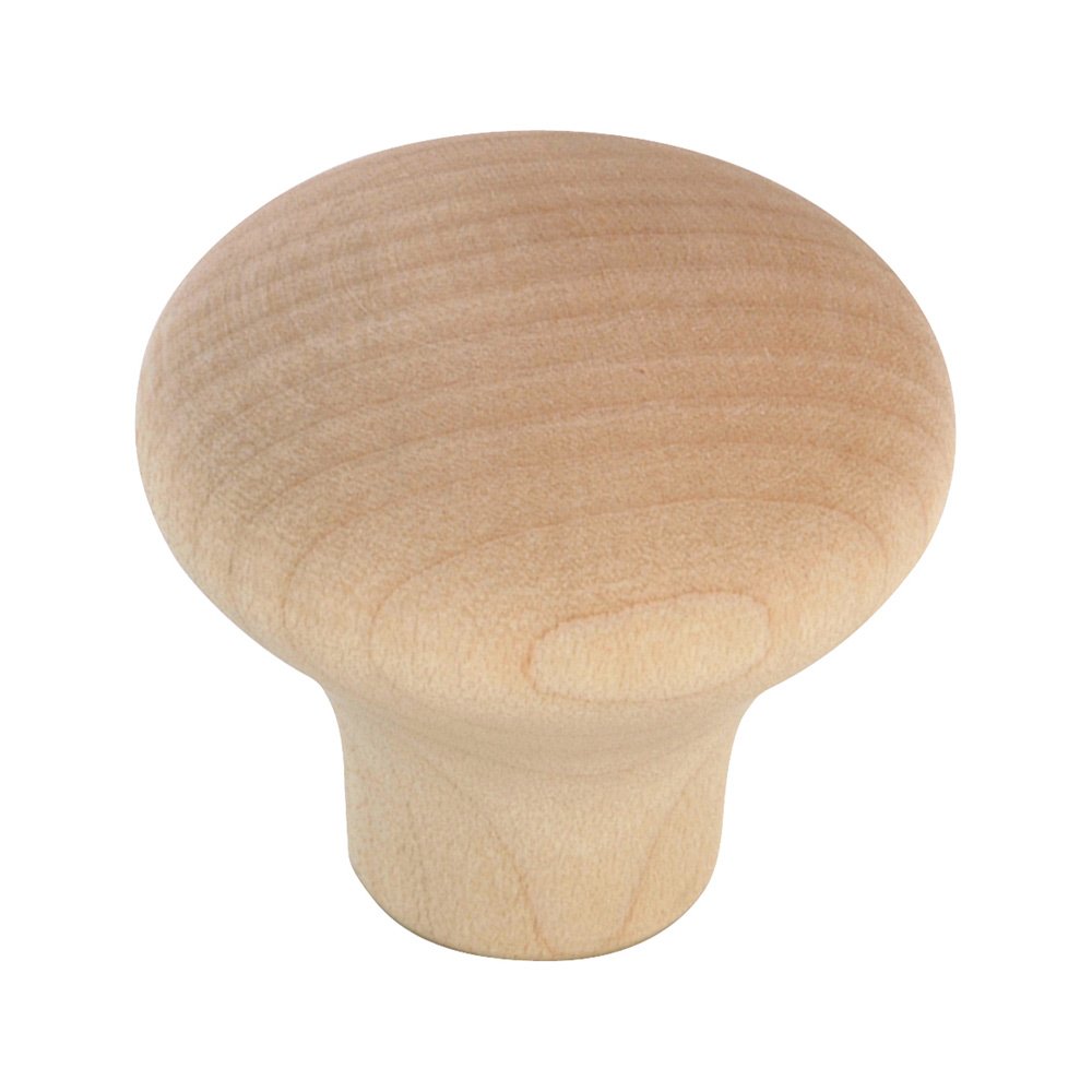 1 1/4" Diameter Wood Knob in Unfinished Maple