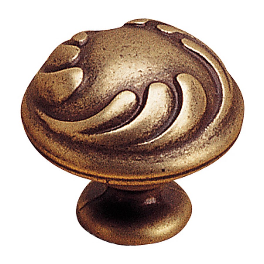 1" Diameter Swirl Embossed Knob in Opaque Bronze