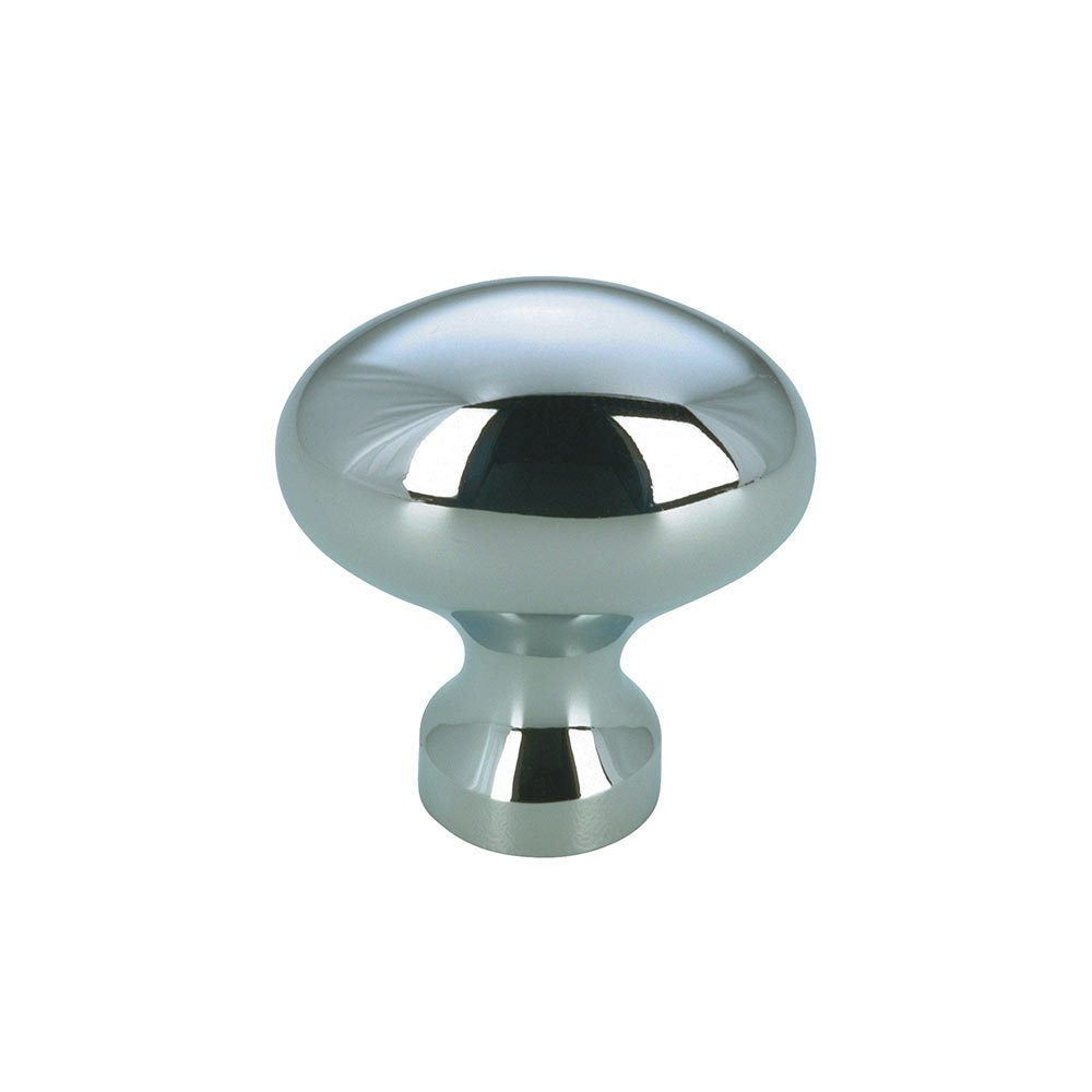 Solid Brass 1 1/4" Long Oval Knob in Chrome