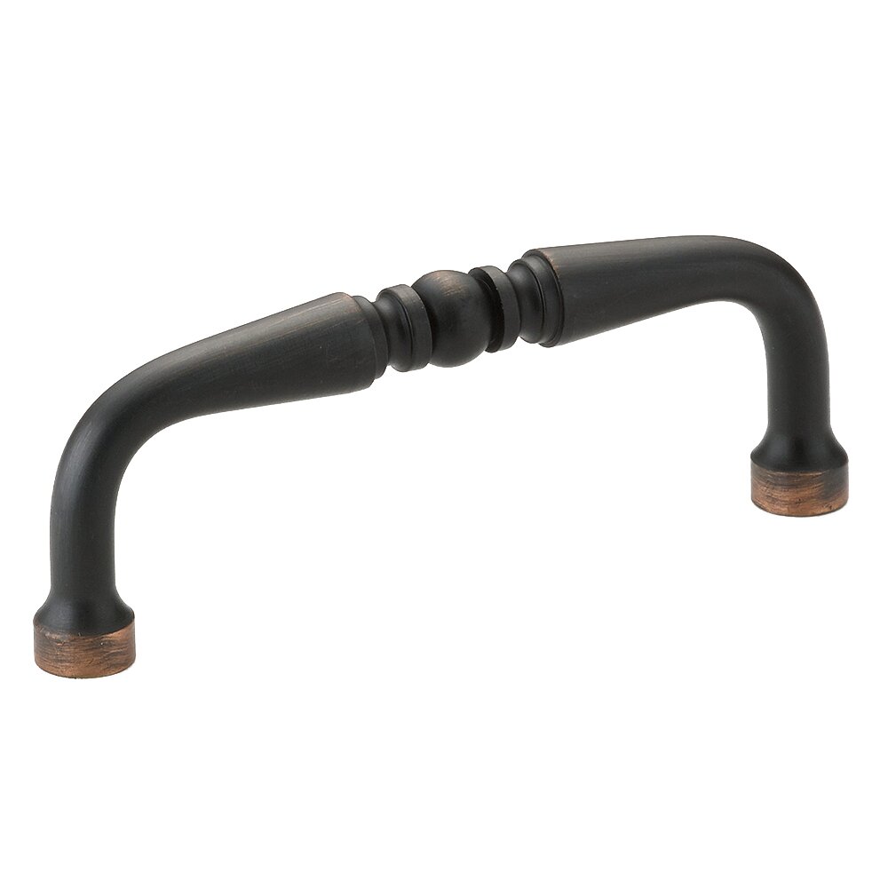 Solid Brass 3" Centers Beaded Wire Pull in Brushed Oil Rubbed Bronze