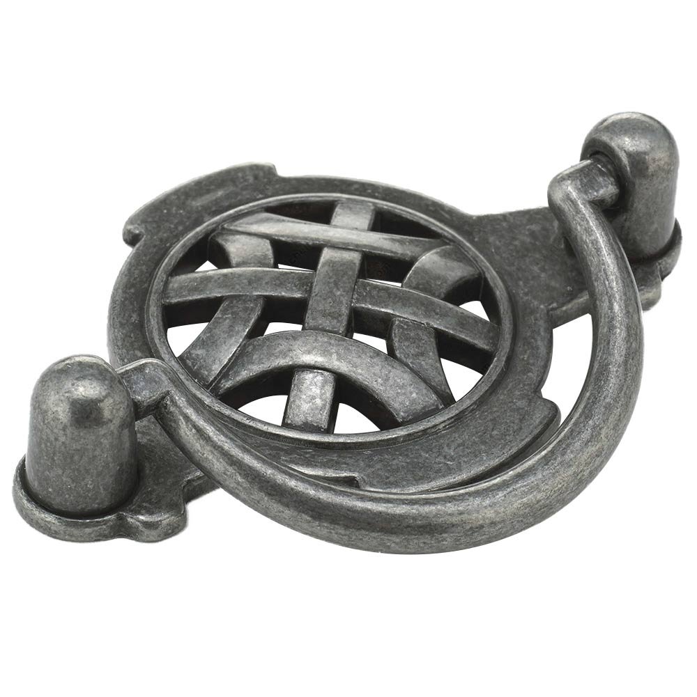 2 1/2" Centers Bail Pull with Celtic Backplate in Wrought Iron