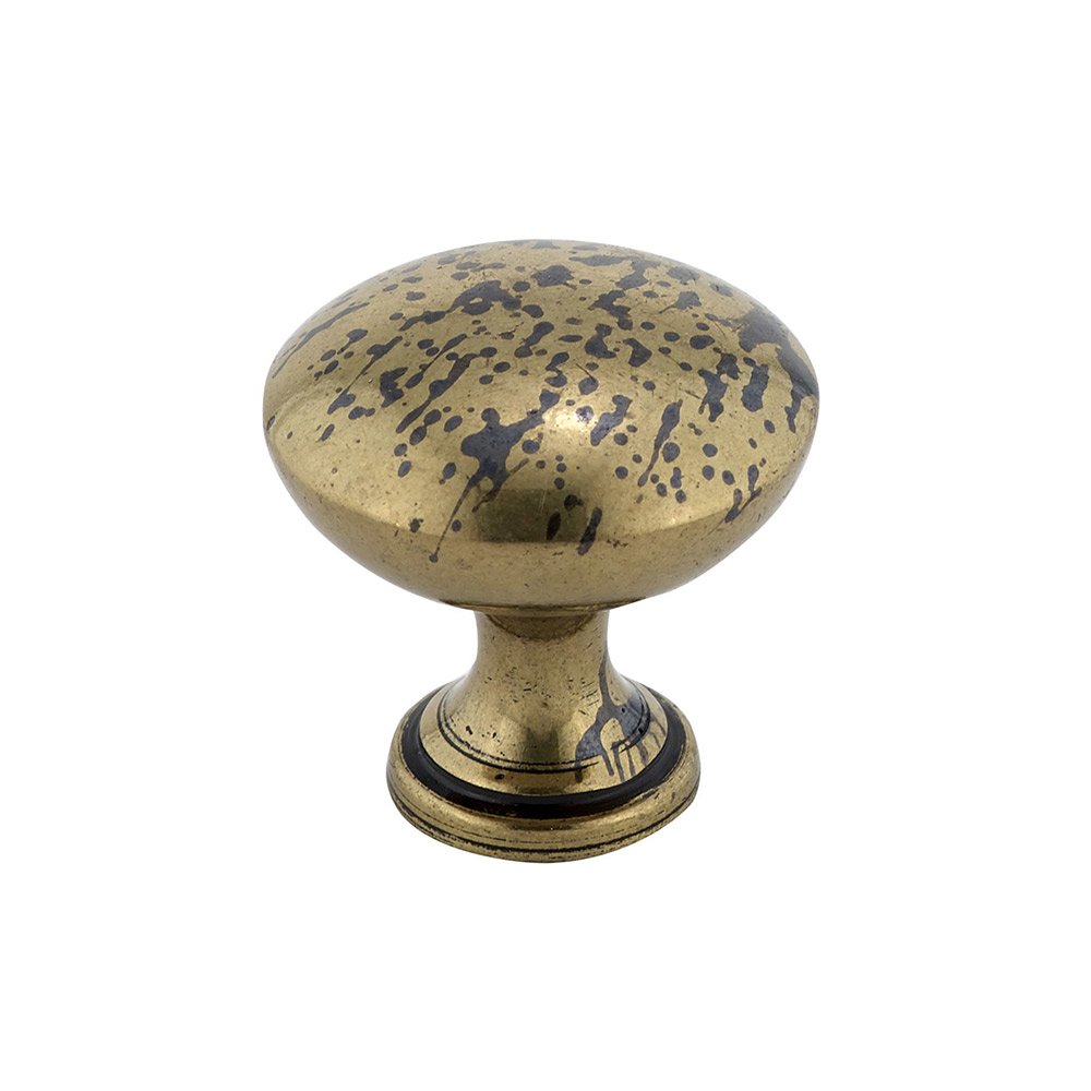 1 1/8" Diameter Flat Faced Knob in Oxidized Brass