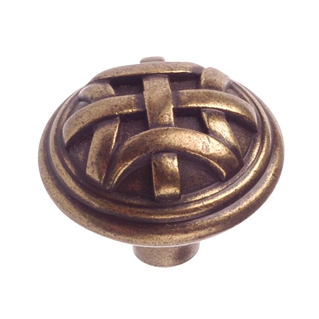 1 1/4" Diameter Celtic Knob in Burnished Brass
