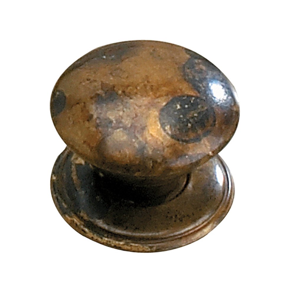 Solid Brass 1" Diameter Plain Knob in Oxidized Brass