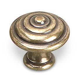 Solid Brass 1 1/8" Diameter Knob in Burnished Brass