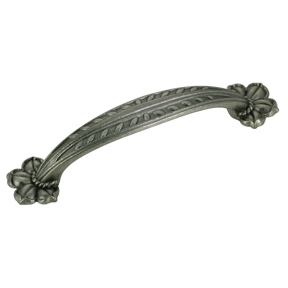 3 3/4" Centers Flower Petal Bow Pull in Pewter
