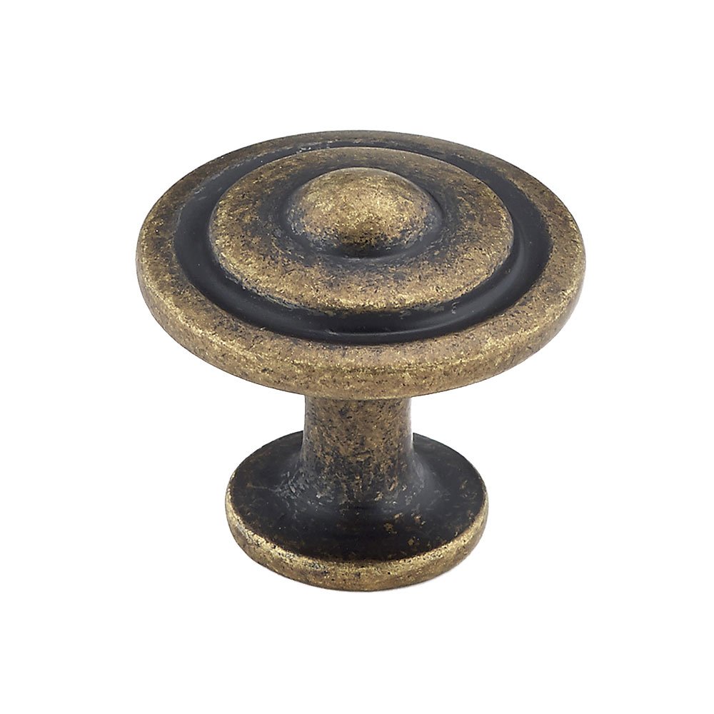 1 1/4" Diameter Bullseye Knob in Burnished Brass