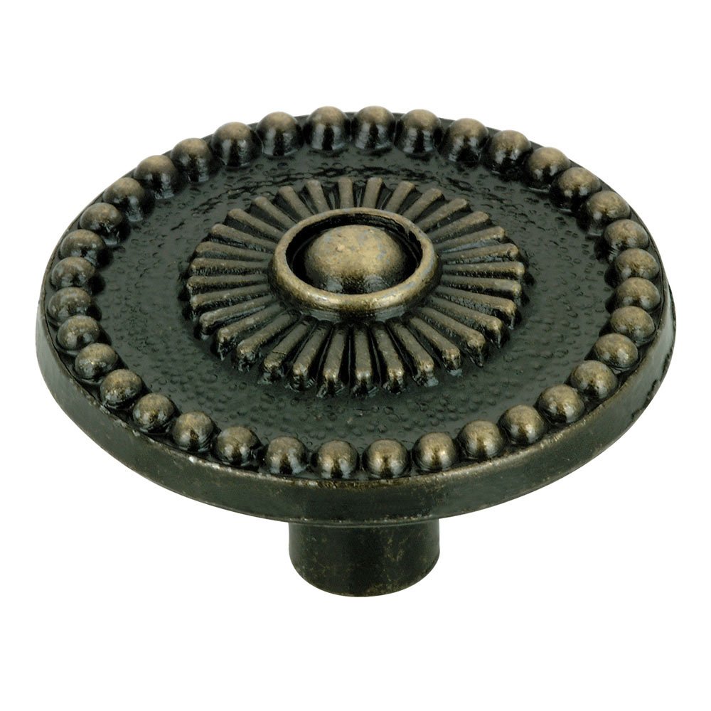 1 3/8" Diameter Rolette Embossed Knob in Antique English