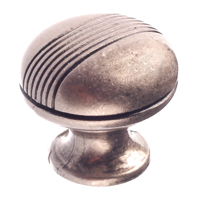 1 1/4" Diameter Knob with Etched Stripes in Faux Iron