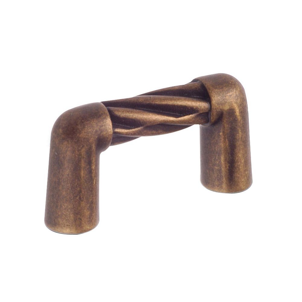 1 3/8" Centers Twisted Wire Pull in Burnished Brass