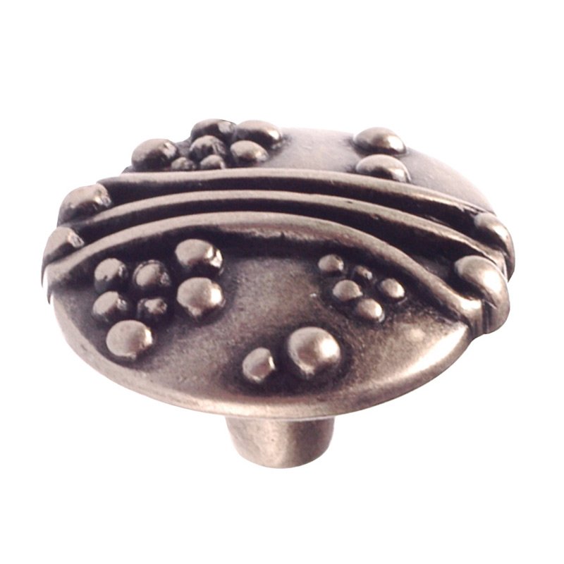 1 1/8" Diameter String-and-Beads Embossed Knob in Faux Iron