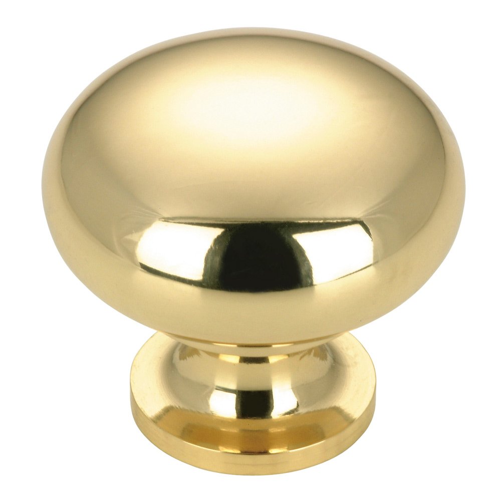 Solid Brass 1 1/4" Diameter Mushroom Knob in Brass