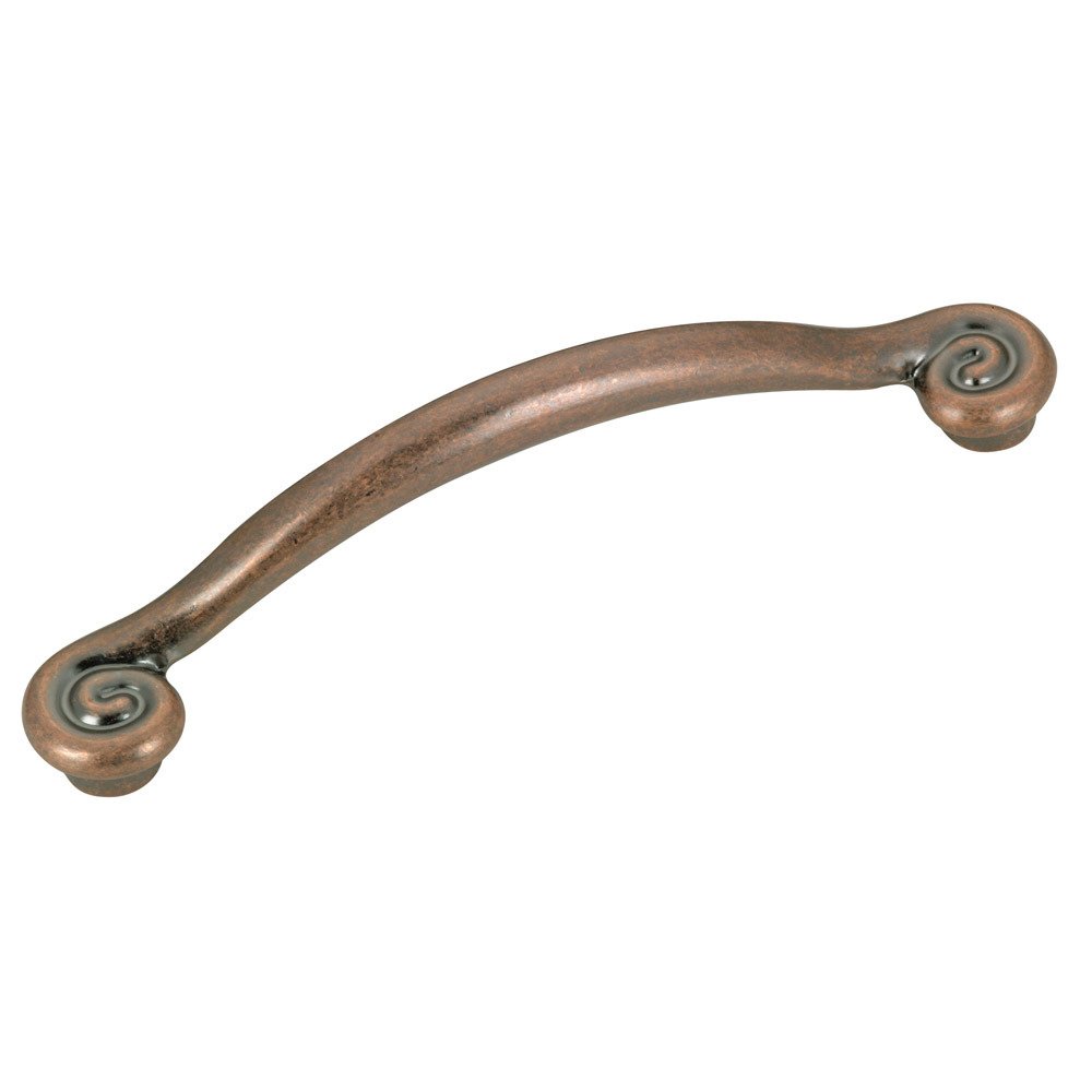 5" Centers Swirl End Handle in Antique Copper