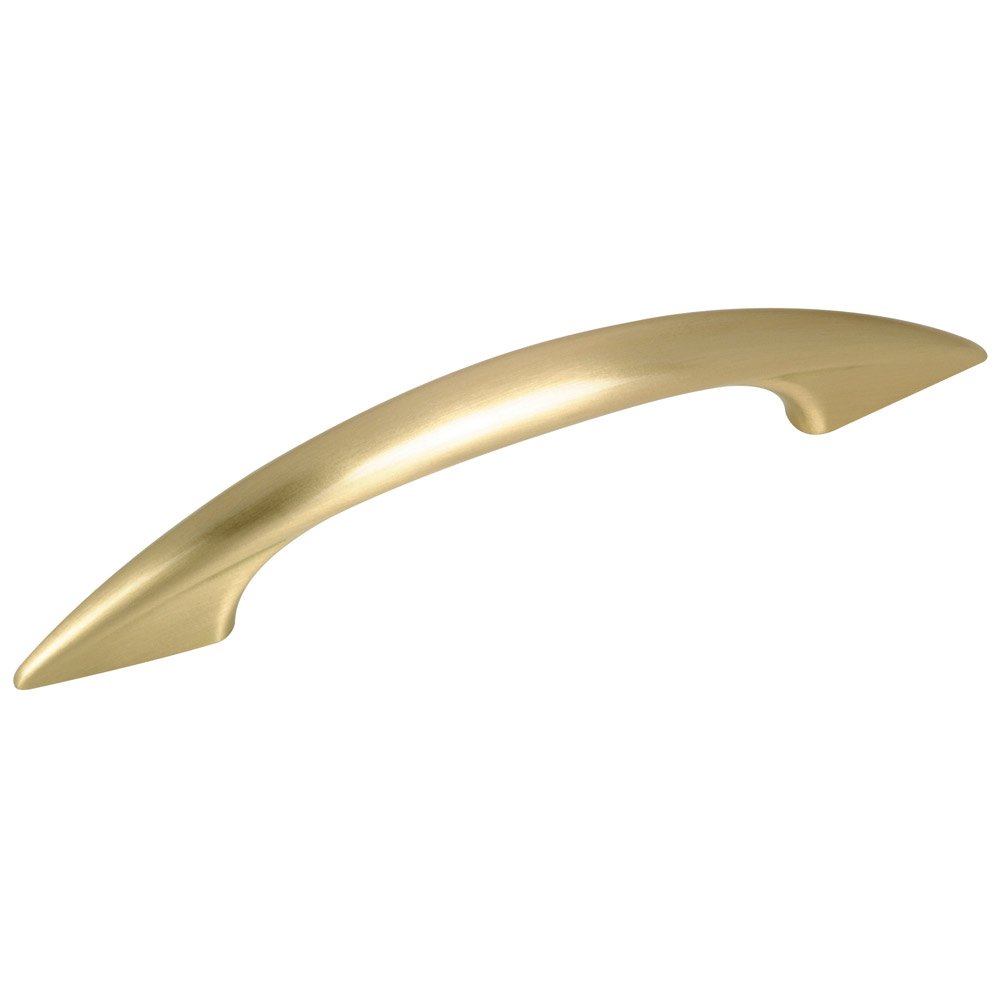 Solid Brass 3 3/4" Centers Tapered Bow Pull in Satin Brass