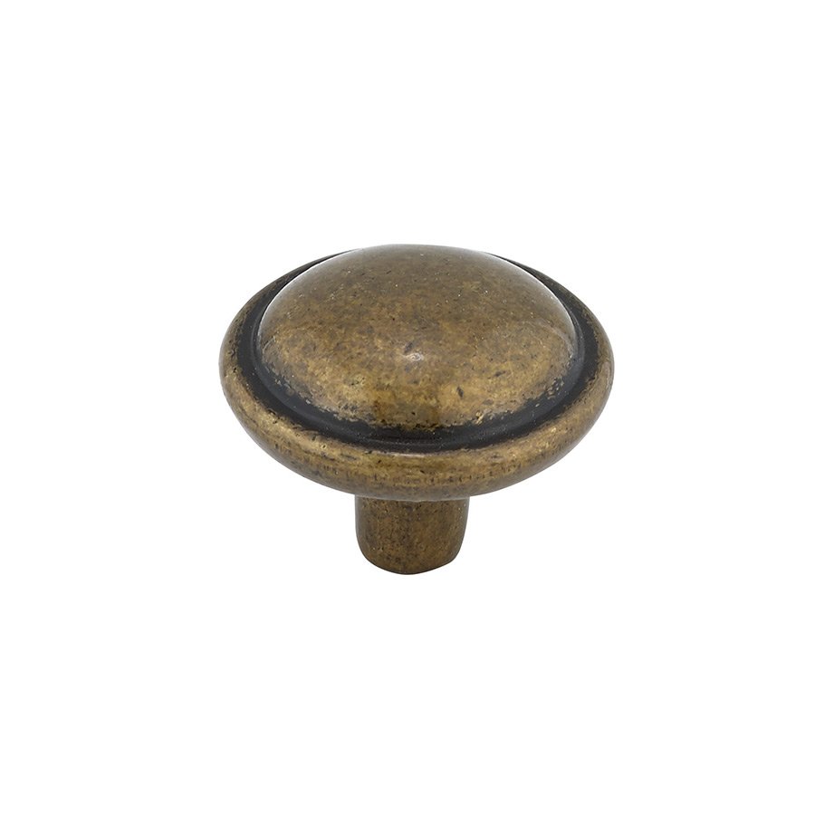 1 1/8" Round Knob In Burnished Brass