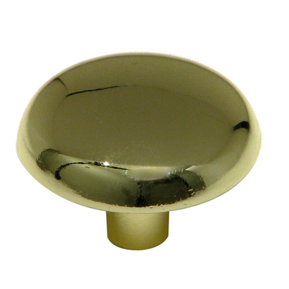 1 1/4" Diameter Plain Knob in Brass
