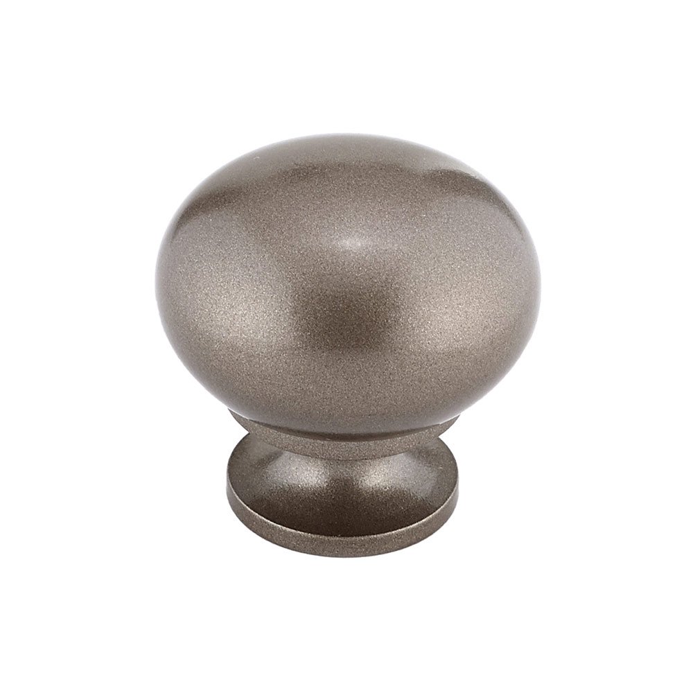 Hollow Brass 1 1/4" Diameter Round Knob with Small Base in Metallic Bronze