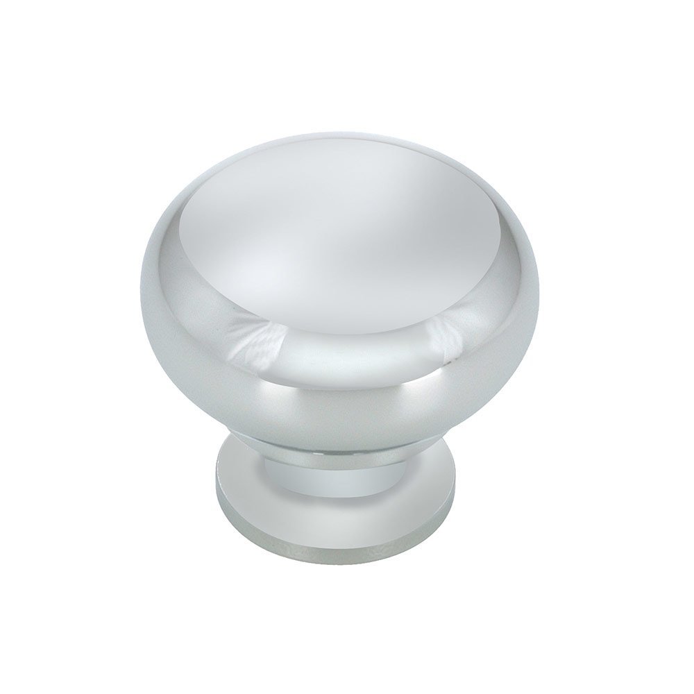 Hollow Brass 1 1/4" Diameter Round Knob with Small Base in Matte Chrome
