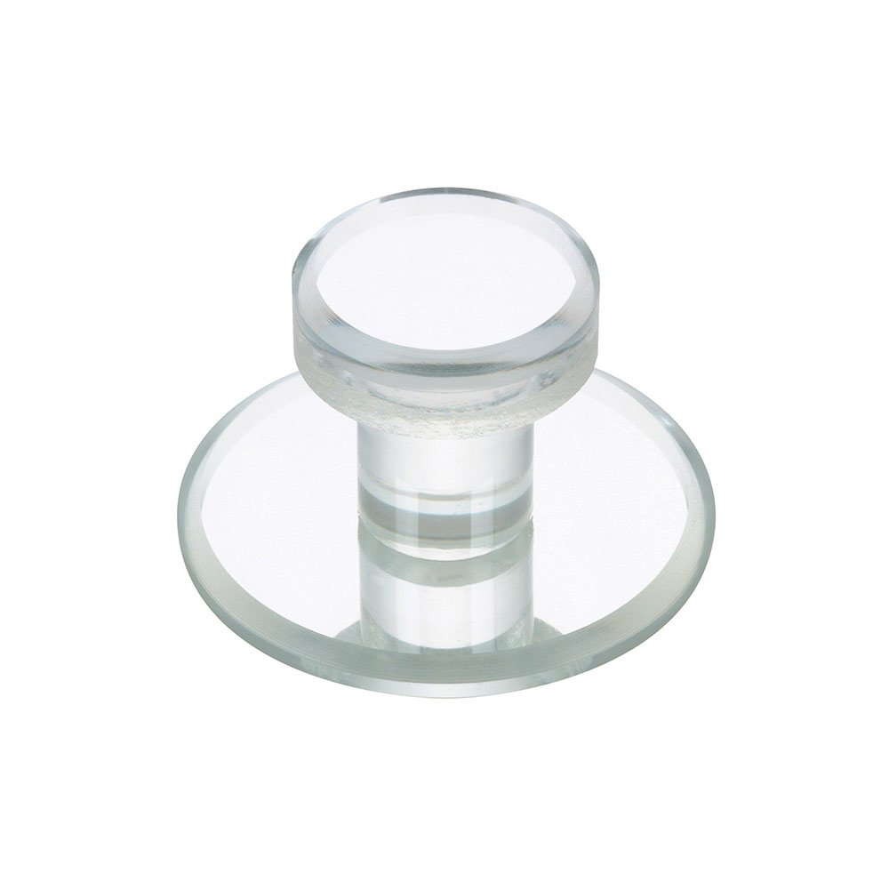 Acrylic 1 7/8" Diameter Circular Self-adhesive Knob with Backplate in Clear
