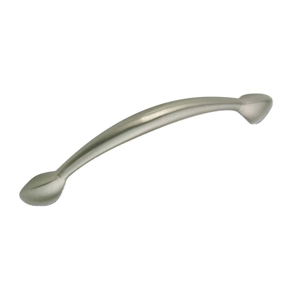 3 3/4" Centers Bow Pull with Bulging Ends in Brushed Nickel