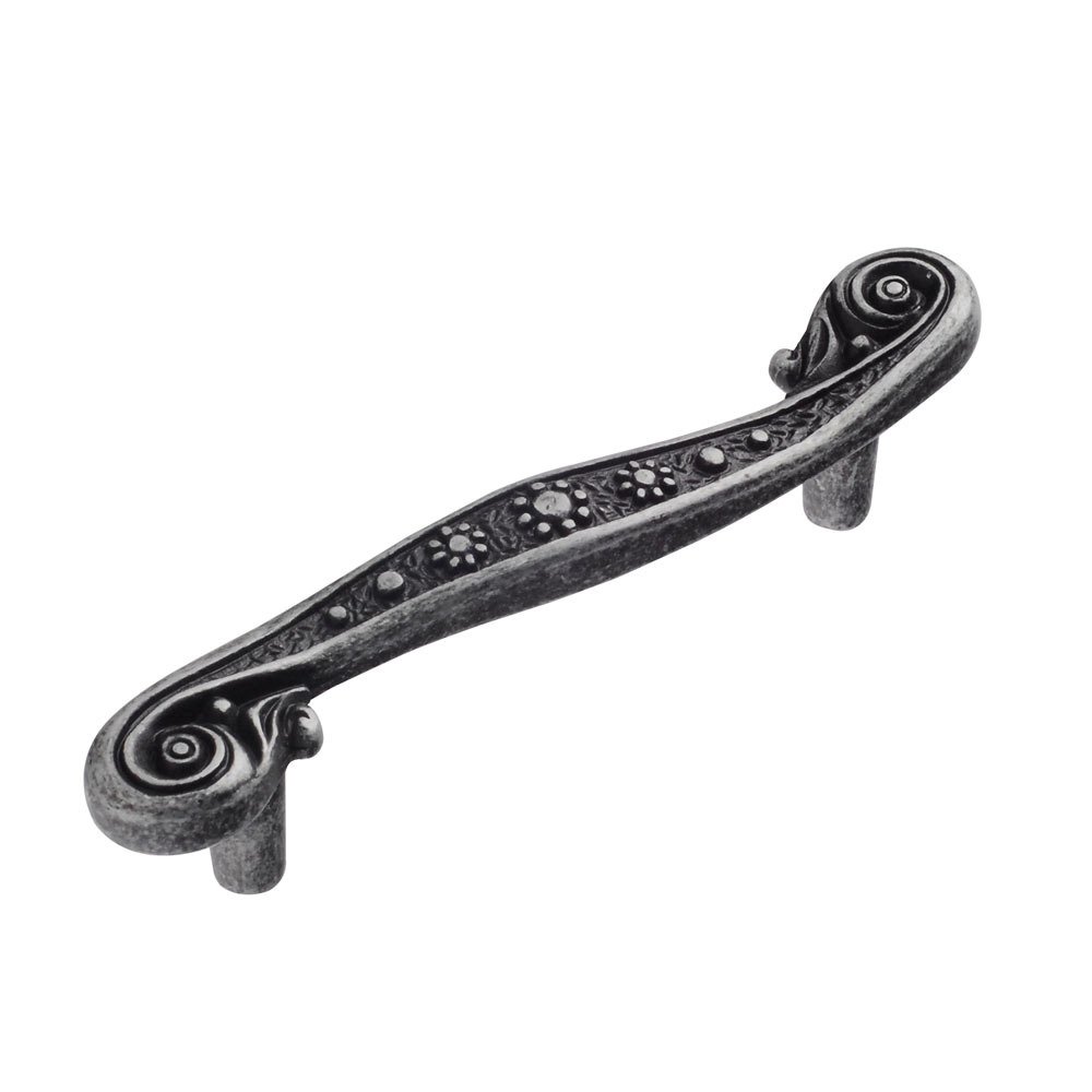 3" Centers Bar Pull with Spiraling Ends in Antique Iron