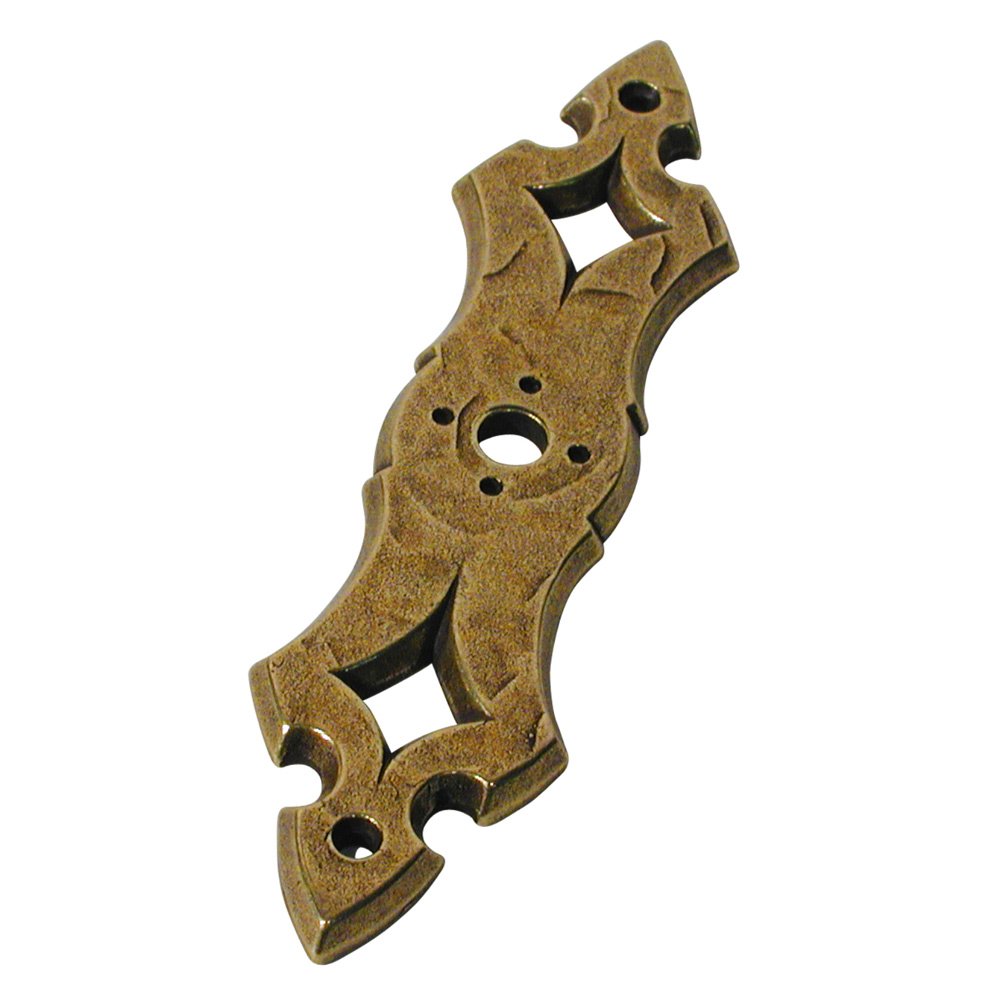 3 1/8" Long Decorative Knob Backplate in Opaque Bronze