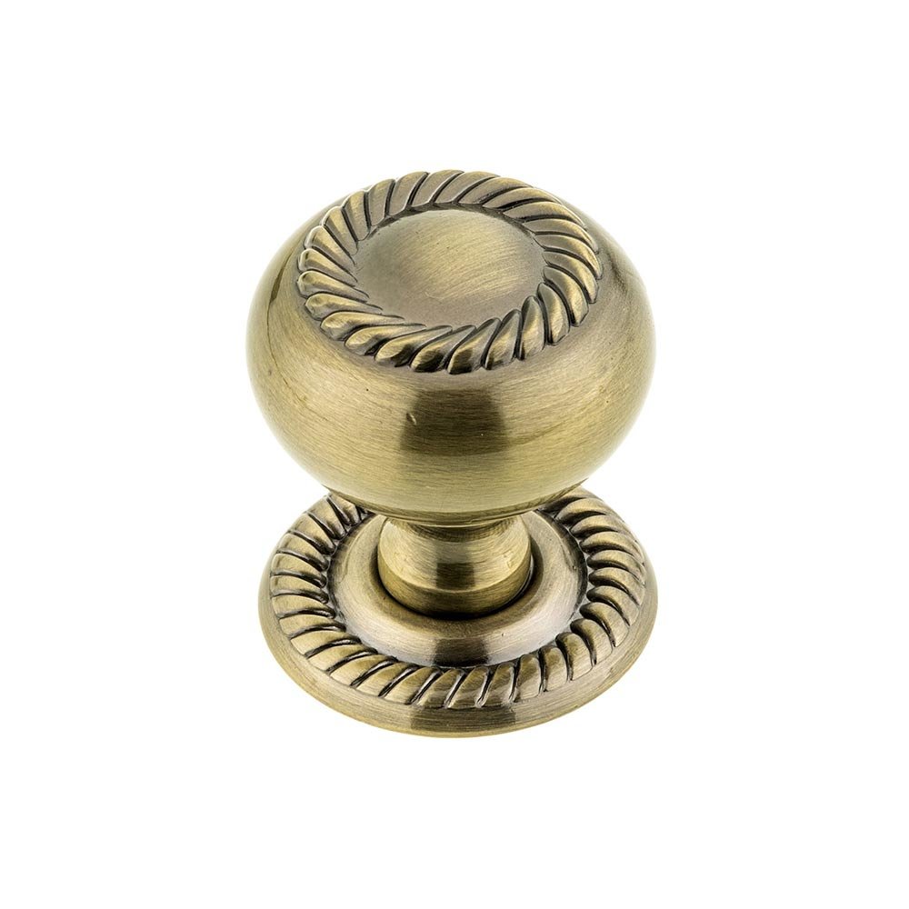 1 1/4" Diameter Knob with String Embossed Detail in Antique English
