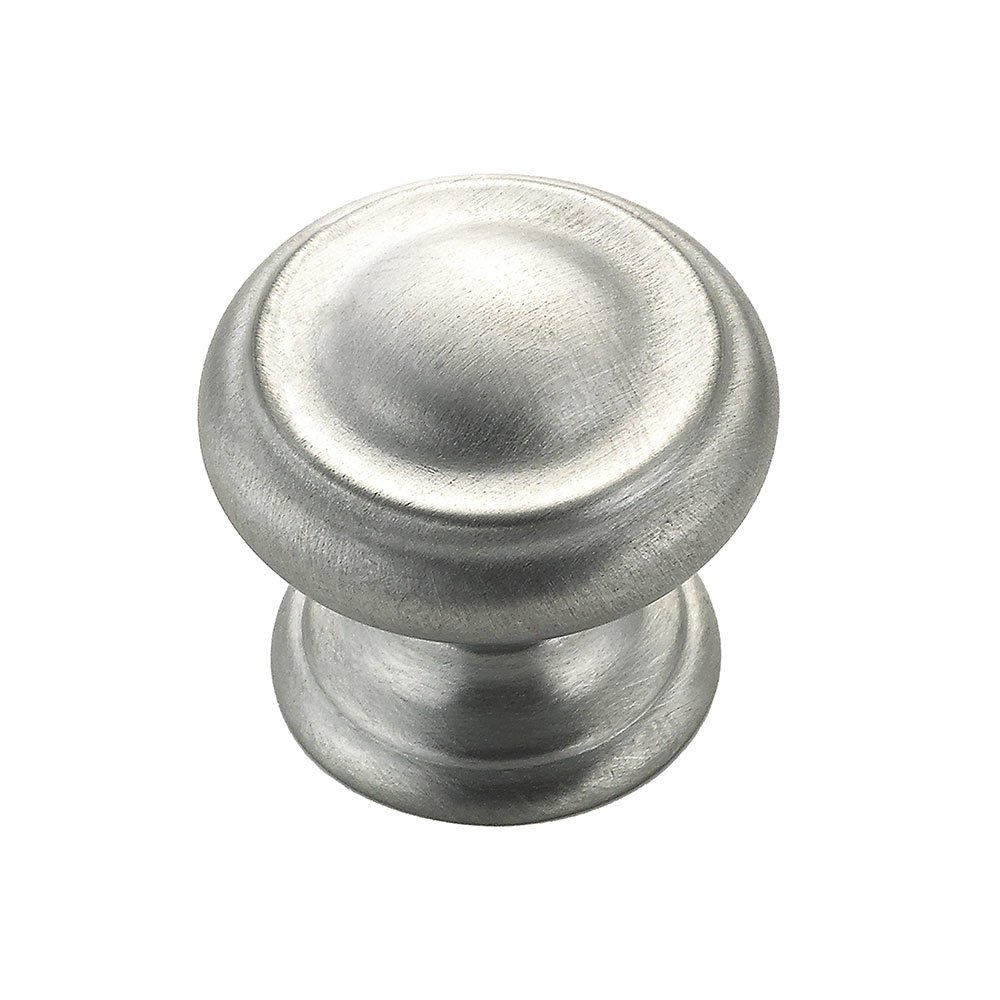 1 1/8" Diameter Button Top Knob in Brushed Chrome