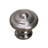 1" Diameter Flattened Knob with Concentric Circles in Pewter