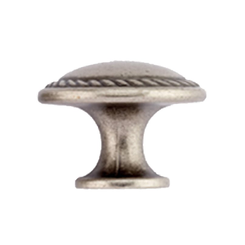 1 3/16" Round Traditional Brass Knob in Faux Iron