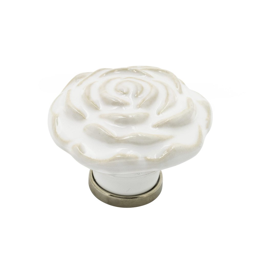 1 11/16" Round Porcelain Knob in White