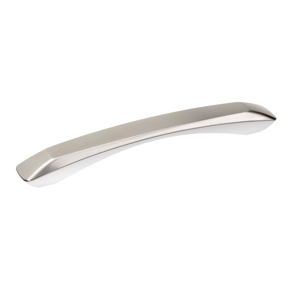 7 9/16" Center Handle in White and Brushed Nickel