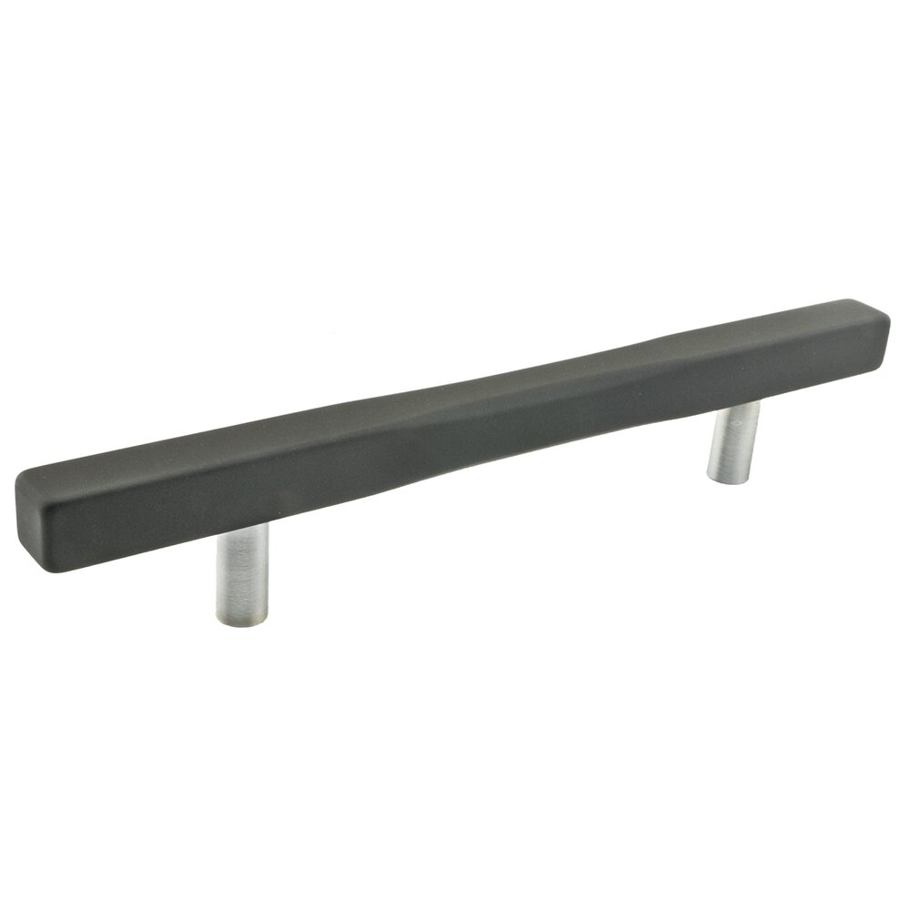 6 1/4" Center Handle in Matte Black and Brushed Nickel