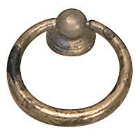 1 9/16" Round Traditional Brass Ring Pull in Oxidized Brass